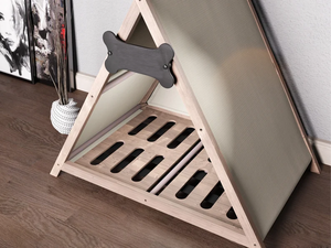 Vendita calda in avorio naturale cassa per animali domestici elevata solido abete rosso casa per cani in legno casa per animali domestici mobili per cani - Product Image 3