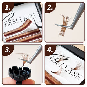 ESSI LASH Extensions de cils individuelles faites à la main en fibre PBT blonde chocolat brun foncé <span class=keywords><strong>couleurs</strong></span> coréennes - Product Image 3