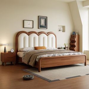 <span class=keywords><strong>Lit</strong></span> de style vintage haut de gamme en chêne au design rétro pour chambre principale, avec <span class=keywords><strong>lit</strong></span> moelleux pour enfants ou adultes - Product Image 3