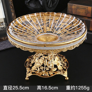 Plateau à fruits élégant en verre et métal pour la maison, salon, table basse, décorations d'intérieur, vente en gros, nouveaux produits - Product Image 6