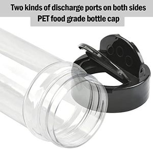 Bouteille shaker en plastique PET de qualité alimentaire écologique de 100 ml, durable, transparente, avec couvercle à clapet, 3 couleurs disponibles - Product Image 3