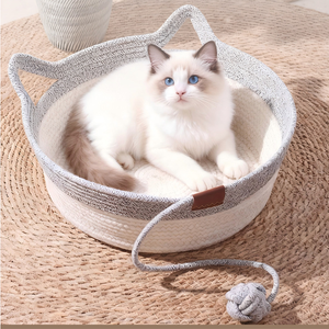 Cesti Intrecciati Decorativi per Regali, Coperte per Neonati, Cesti Portaoggetti in Corda di Cotone per Gatti e Cani - Product Image 4
