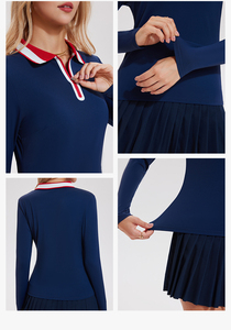 T-Shirt Sportiva da Donna in Spandex con Zip, Collo a Polo, Manica Lunga, Asciugatura Rapida per Palestra e <span class=keywords><strong>Tennis</strong></span> - Product Image 4