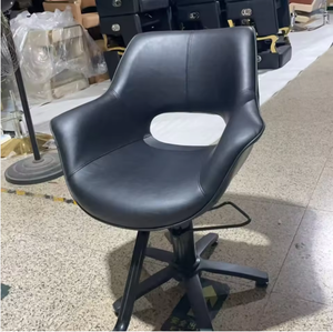 Chaises de barbier vintage noires pour salon de coiffure, équipements de salon, mobilier d'usine pour coiffeur - Product Image 2