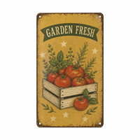 Plaque murale vintage en métal style rouillé, décor imprimé, art mural pour cuisine, atelier, ornement mural, panneau métallique