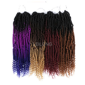 Pré-bouclé Mini Passion <span class=keywords><strong>Twist</strong></span> tressage cheveux sénégalais bombe <span class=keywords><strong>Twist</strong></span> <span class=keywords><strong>Crochet</strong></span> cheveux torsion crépus bouclés Extensions de cheveux synthétiques - Product Image 6