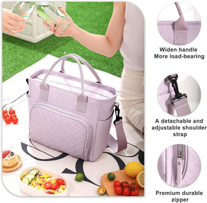 Large <b>Insulated</b> <b>Lunch</b> <b>Box</b> <b>Insulated</b> <b>Lunch</b> Tote Bags Soft for Picnic Food Wine Packing - Product Image 3