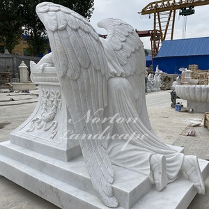 Amulette en pierre brute pour extérieur et jardin, 1 pièce, motifs en marbre blanc et granit, tissage de la Statue d'ange - Product Image 5