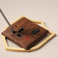 Prise murale universelle rétro en bois massif, interrupteur à bascule antique, 13A, norme britannique, avec ports USB et Type-C