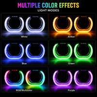Lampe de décoration de phare de voiture à LED RGB 5D Crystal Angel Eye de 3,0 pouces, contrôle par application, vente chaude