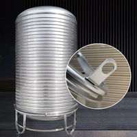 Réservoir d'eau cylindrique en acier inoxydable 304 pour l'alimentation en eau domestique sur le toit du ménage, réservoir de stockage d'eau isolé durable