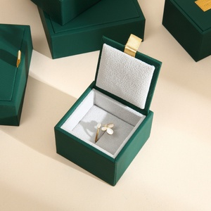 Custom Logo Dark Green Luxury Wooden Jewelry <b>Box</b> Pendant Gift Necklace <b>Earring</b> Ring Jewellery Packaging <b>Box</b> - Product Image 3