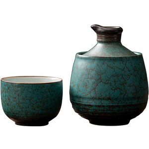 Juego de calentador de vino de cerámica con esmalte azul, 3 piezas, olla y taza para vino blanco y amarillo - Product Image 5