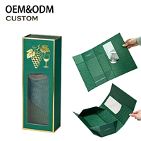 Boîtes rigides magnétiques pliables vertes personnalisées en gros, impression CMYK, fenêtre transparente en PVC, éponge écologique, recyclables, cadeaux