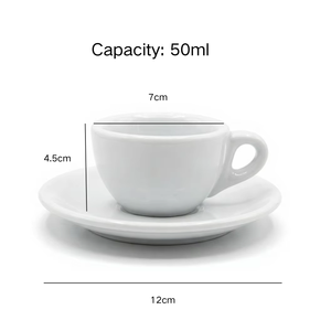 Керамическая чашка для эспрессо с блюдцем, утолщенная стенка, с возможностью нанесения логотипа, 50 мл, фарфоровая чашка для кофе эспрессо с блюдцем - Product Image 3