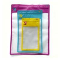 Sacs en Mylar personnalisés imprimés en gros avec fenêtre dépolie, sacs en plastique mat refermables à fermeture éclair