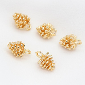 <strong>Jewelry</strong> <strong>Supplies</strong> 14K Gold Plated Pine Cone Pendant Charm for Bracelet Making - Product Image 3