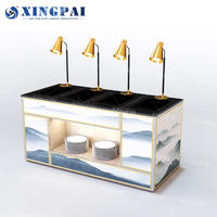 XINGPAI Luxus-Speisenwärmer-Präsentationsstation Bankett-Hotel Klappbarer Buffettisch Weiß Multifunktionaler Buffettisch für Catering