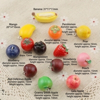 Aksesoris Dekoratif DIY Musim Panas Manna Miniatur Resin Mini 3D Buah-Buahan - Blueberry, Strawberry, Apel
