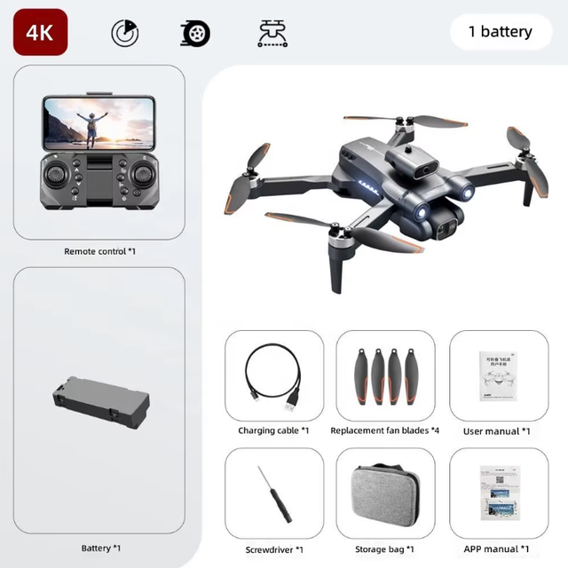 S1S Drone with 360 Degree Obstacle Avoidance and 6K Electric Tuning Double Camera and 50x Zoom, Brushless RC Quadcopter