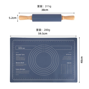 <span class=keywords><strong>Tapis</strong></span> en <span class=keywords><strong>silicone</strong></span> de qualité alimentaire et rouleau à pâtisserie <span class=keywords><strong>pour</strong></span> la cuisson, <span class=keywords><strong>tapis</strong></span> de pétrissage épaissi <span class=keywords><strong>pour</strong></span> usage domestique, ensemble de planches à pâtisserie antiadhésives - Product Image 2
