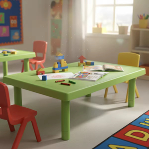 Kids Plastic Mini Square Table Traditional Style Custom Color Available Factory Direct Price Wholesale <b>Desk</b> for Home School - Product Image 3