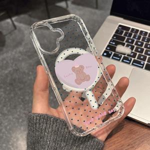 เคสลายหมีน่ารักสีฟ้ารูปหัวใจสำหรับ 17 <span class=keywords><strong>Pro</strong></span> <span class=keywords><strong>Max</strong></span> ใช้ได้กับ <span class=keywords><strong>14</strong></span>/15/13 <span class=keywords><strong>Pro</strong></span>/11 พร้อมปุ่มแม่เหล็กไวต่อการสัมผัส AI - Product Image 4