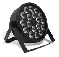 18x18W RGBWAUV 6IN1 Plastiques LED Par Flat Professional DJ Stage Event Projection Lights