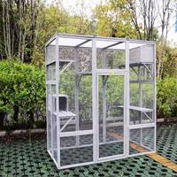 Abri pour chat d'extérieur personnalisable, multi-tailles, résistant aux intempéries, isolé, avec finition naturelle non peinte