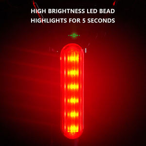 Luz LED recargable para bicicleta, lámpara trasera impermeable, sirena antirrobo, luz trasera para montar de noche, bicicleta de carretera - Product Image 5