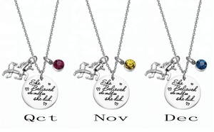 Loftily de la joyería de piedra encantos de acero inoxidable cree que podría así ¿inspirador en Collar de plata de la joyería - Product Image 6