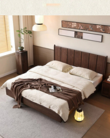 Lit de rangement en bois massif de chêne chinois de qualité supérieure, taille Queen/California King, hauteur réglable, durable, écologique, design moderne