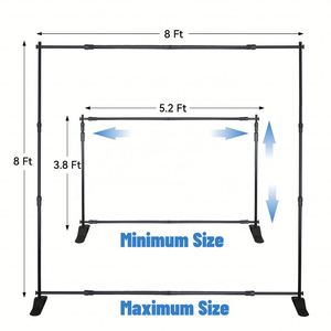 ฉากหลังปรับได้ตามสั่ง ขนาด 8x8 ฟุต พร้อมขาตั้งโชว์โปสเตอร์แบบ Step and Repeat - Product Image 2