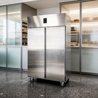 Vitrine Réfrigérée Commerciale Verticale Grande Capacité Quatre Portes en Acier Inoxydable avec Dégivrage Automatique – Nouveauté !