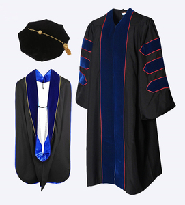 Conjunto de Túnica de Graduación Doctoral Formal de Poliéster Tejido Mate, Unisex, para Adultos, Traje para Ceremonia de <span class=keywords><strong>Doctorado</strong></span> Universitario - Product Image 4