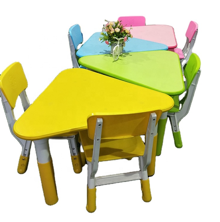 cheap baby nursery furniture plastic triangle table for childcare center