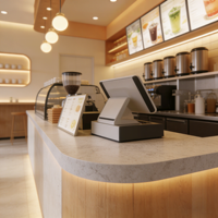 De 30 à 50 mètres carrés, offre de conception et de décoration de magasin professionnelle, ensembles complets d'équipements, tables, chaises, bureaux de réception