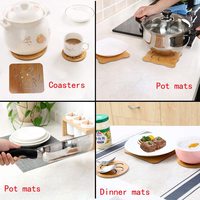 Sous-plat en bois TaiLai, sous-plat artisanal en bois pour casseroles et poêles chaudes, 9,5 cm et 14,5 cm, sous-plat en bois pour la cuisine