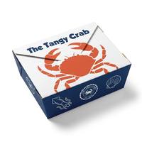 Boîte alimentaire pliable en carton personnalisée avec logo imprimé pour fruits de mer, emballage de restaurant en gros