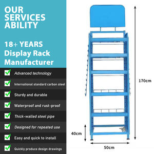 Estante de exhibición de supermercado, estante de exhibición de bocadillos de 5 niveles con 2 clips de chips de fotos, estantes de exhibición con cartelera para tiendas, tiendas - Product Image 5