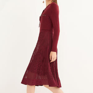 <span class=keywords><strong>Abito</strong></span> plissettato <span class=keywords><strong>rosso</strong></span> maglione lavorato a <span class=keywords><strong>maglia</strong></span> 2022 abiti Casual Sexy da donna stilista - Product Image 3