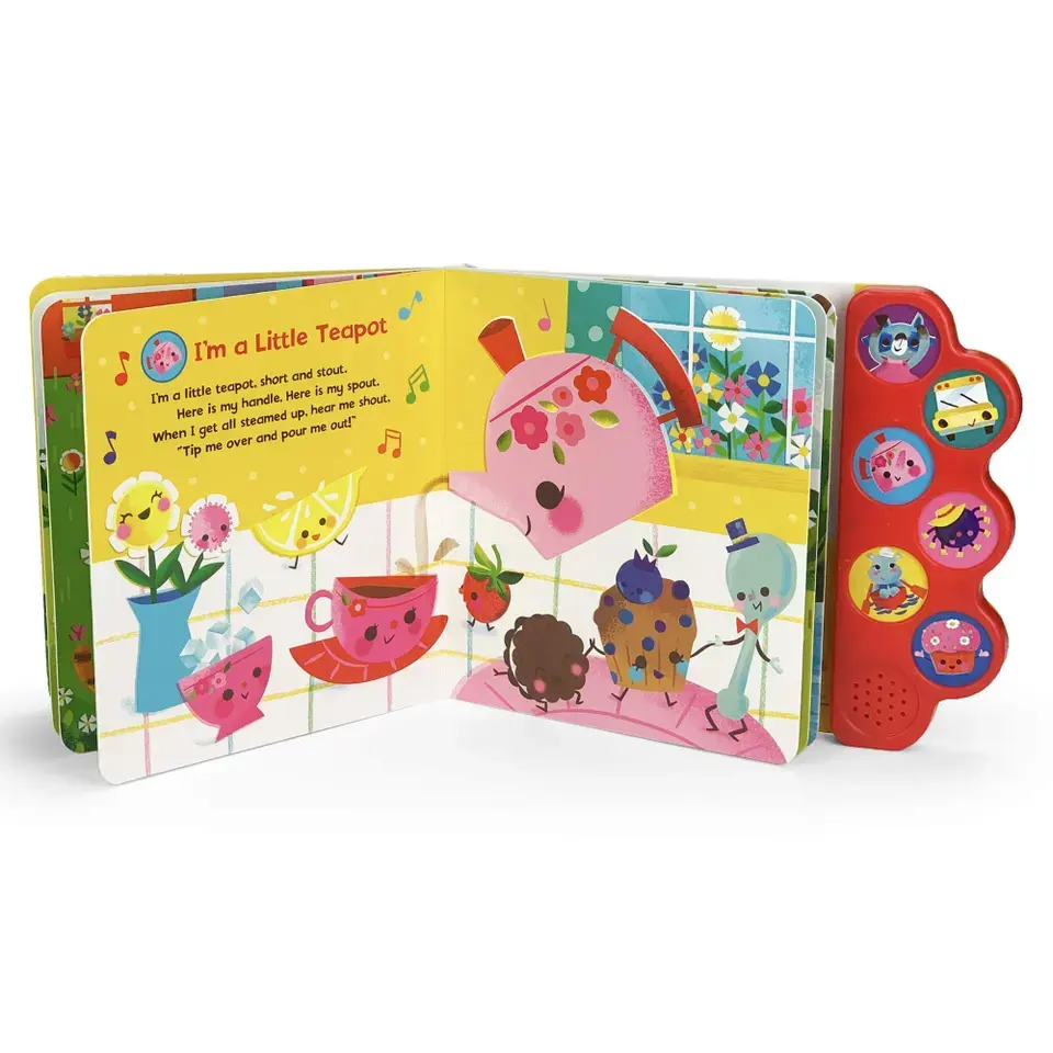 Lenguajes personalizados Rimas infantiles Libro de canciones Botón pulsador Libro de sonido personalizado Libro de tablero de música para niños