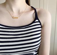 Vnox — collier avec pendentif en cristal de reine, bijoux plaqué or, plaque avec nom personnalisée, cadeau pour femme