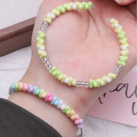 200 pièces 4*6mm perles de verre multicolore perles entretoises en vrac pour la fabrication de bijoux bricolage mignon Bracelets collier artisanat fournitures Z10