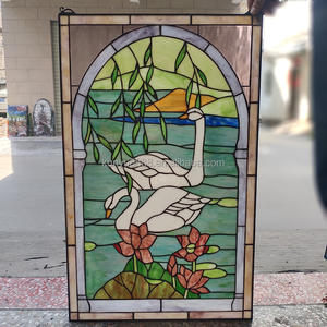 Panneau de vitrail Tiffany en verre massif de 50*80 CM, épaisseur 5mm, motif oie personnalisé, pour salle à manger, à suspendre, pour la lumière du soleil, vente en gros - Product Image 2