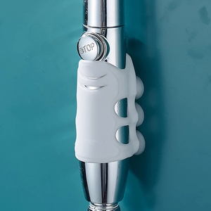 Support mural de douche en silicone réutilisable à ventouse, facile à installer, pour fixation de pomme de douche dans la salle de bain - Product Image 5