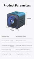 Mini caméra sans fil HD 1080p modèle AS02, longue autonomie de la batterie, vision nocturne infrarouge, interphone vocal et visualisation à distance