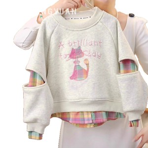 Girls Fleece Lined Thickened Long Sleeve Sweatshirt Cartoon Print Cotton Winter <b>Top</b> For Children <b>Cross</b> Border - Product Image 5