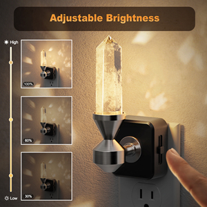 Lámpara Nocturna de Cristal Curativa LOHAS con Sensor de Anochecer a Amanecer, Regulable, Moderna, Enchufable, para Meditación, Sala de Estar, Dormitorio - Product Image 3