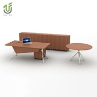 Bureau de direction moderne modulaire en bois durable IULTRA, MDF/MFC, chêne sculpté, design de table de bureau de direction de luxe